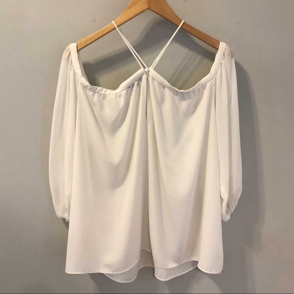 1.State Off-the-Shoulder Halter Neck Blouse, XL
